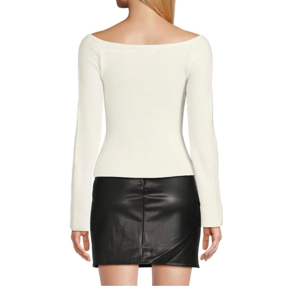 NAADAM Cashmere Cutout Sweater Off Shoulder Cream Size M BNWT - Picture 2 of 2